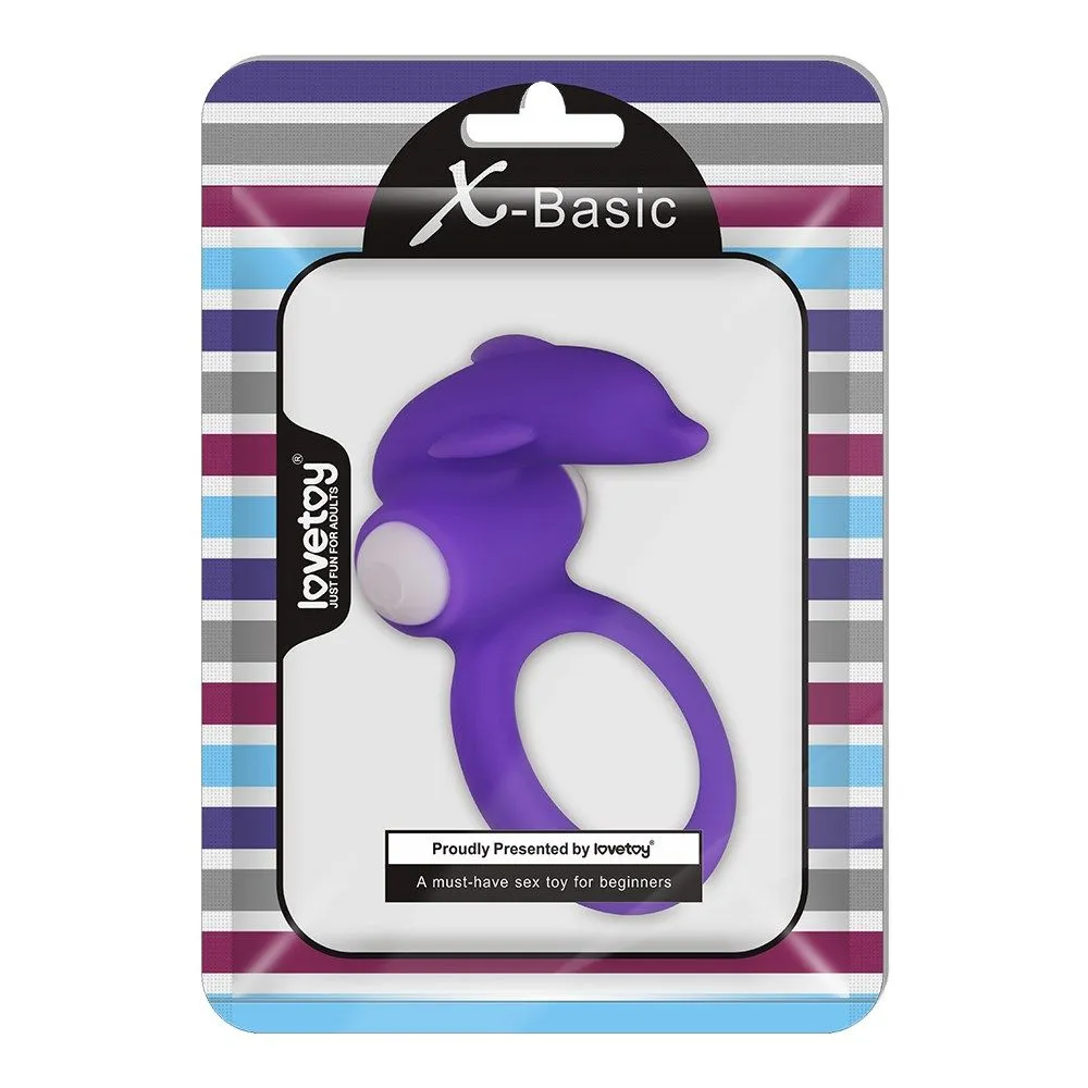виброкольцо lovetoy x-basic dolphin, фиолетовое в Москве