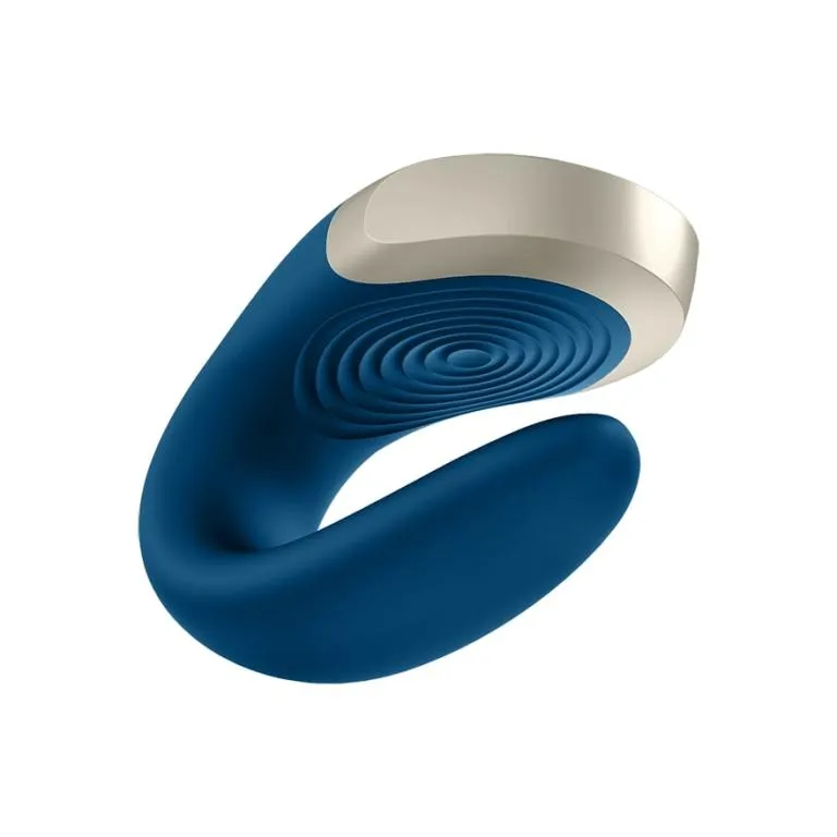 парный вибратор satisfyer double love с возможностью управления через пульт и приложение (голубой) в Москве