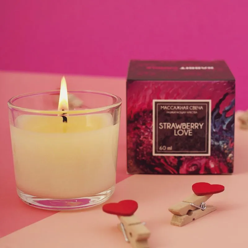 свеча массажная pinkrabbit, аромат strawberry love, 60 мл в Москве