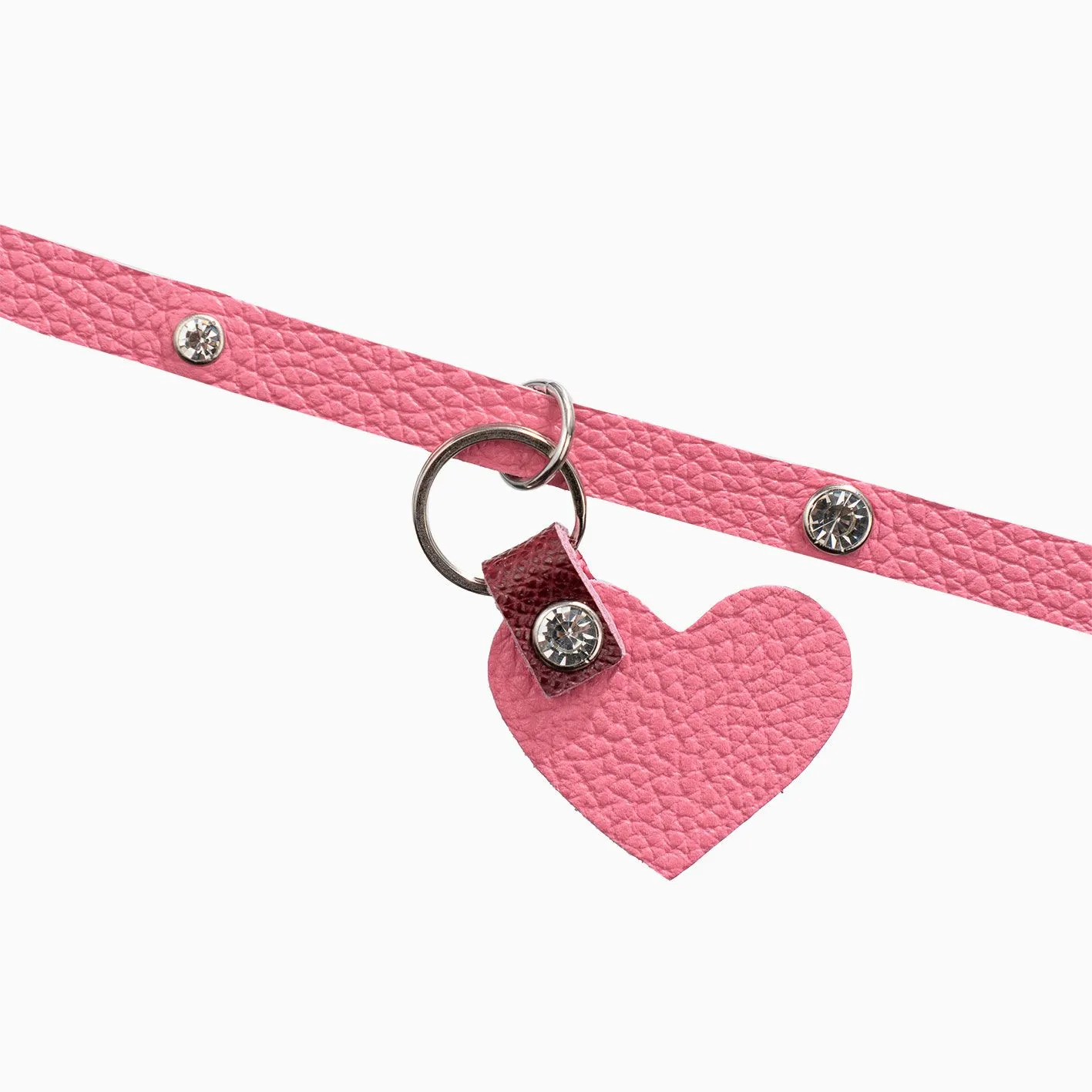 чокер со стразами и съёмным сердцем, розовый в Москве