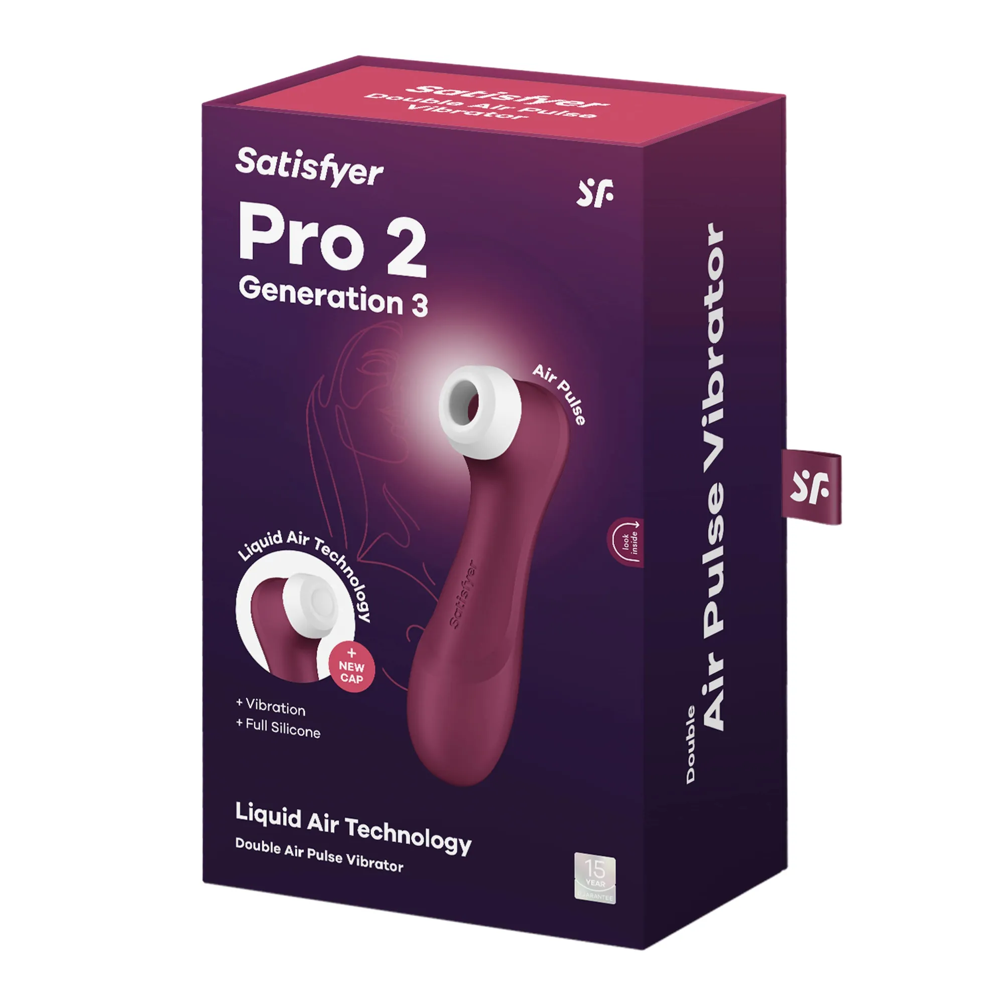 Клиторальный вибростимулятор Pro 2 Generation 3 with Liquid Air (wine red)