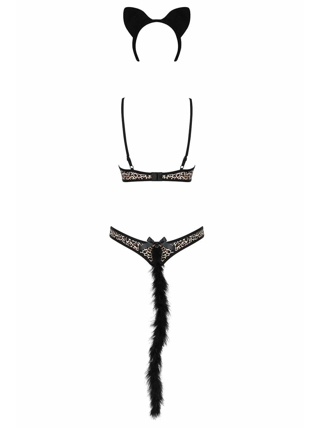 Эротическое комплект нижнего белья obsessive cheetia с хвостиком и ушками в Москве