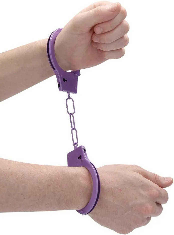 наручники металлические beginner's handcuffs, фиолетовые в Москве