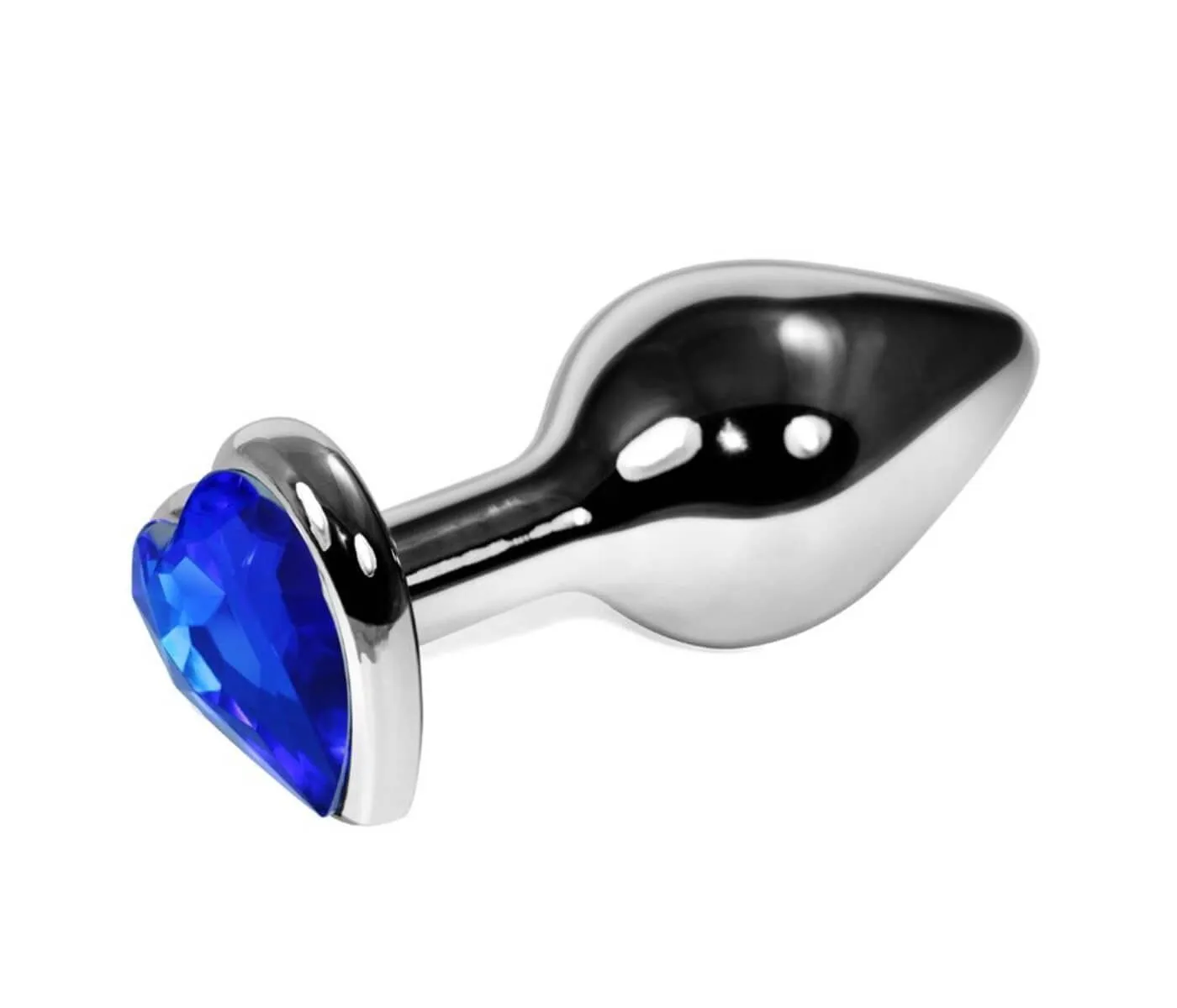 Анальная пробка Lovetoy Rosebud Heart, с синим камнем