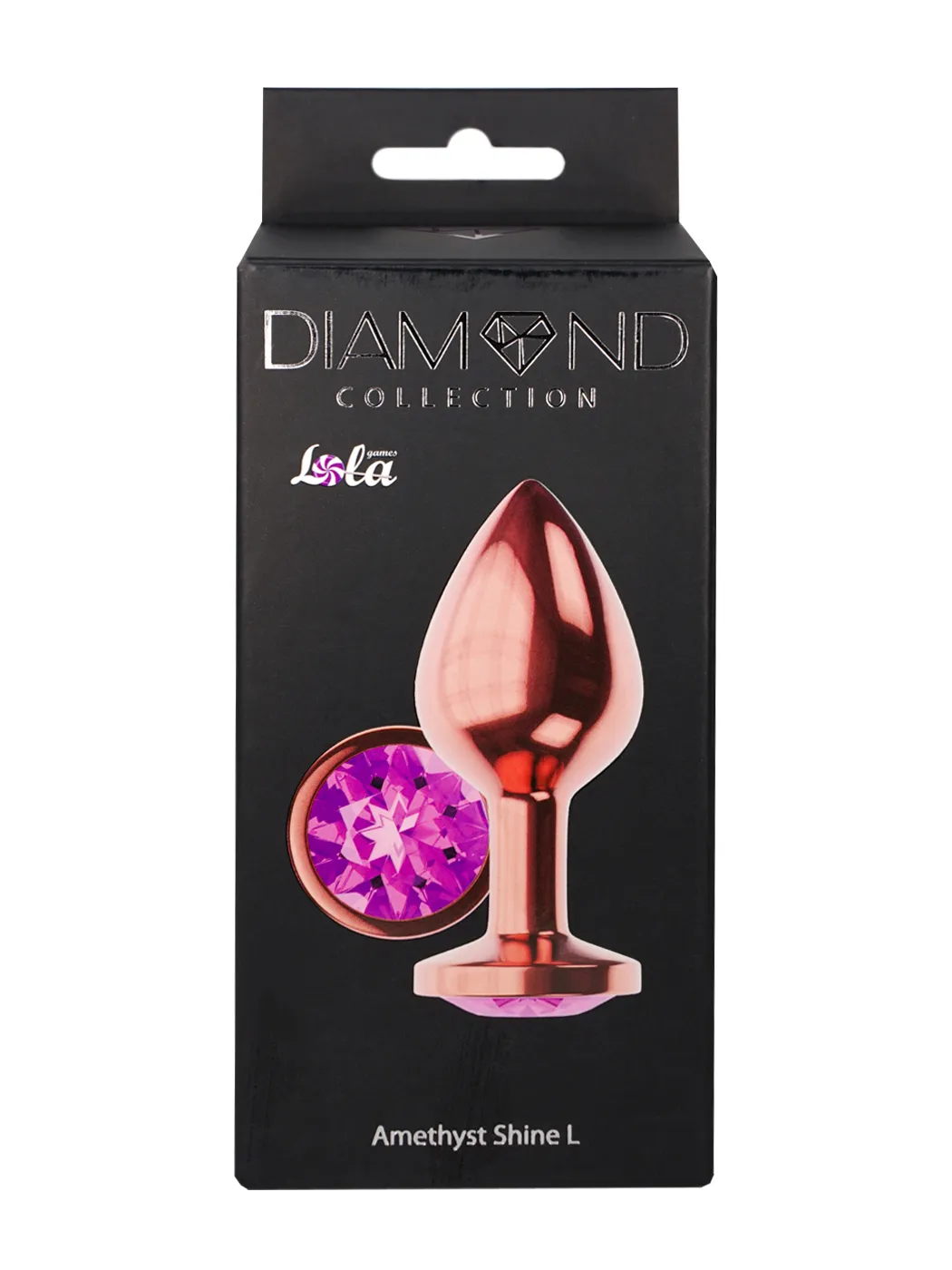 анальная пробка diamond amethyst shine l розовое золото 4025-02lola в Москве