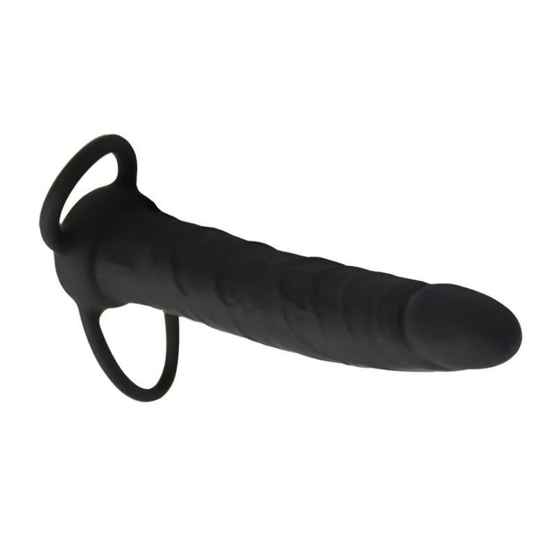 насадка анальная lovetoy silicone fantasy duoble prober, чёрная в Москве