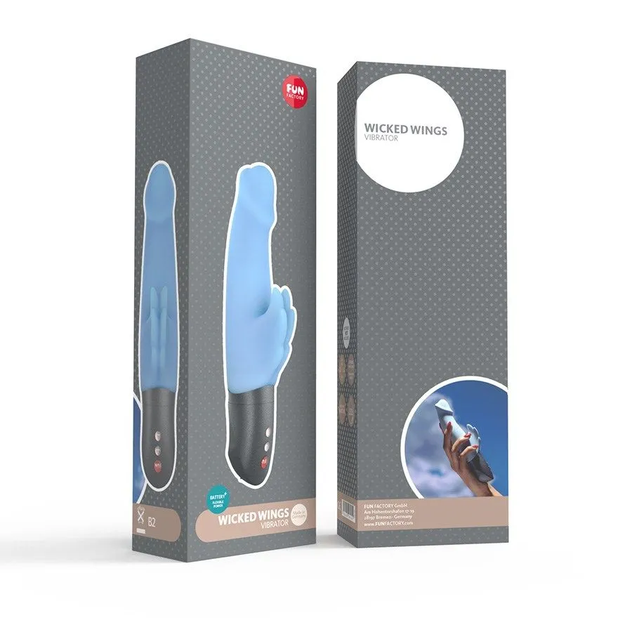 вибратор fun factory wicked wings battery plus, светло-голубой в Москве