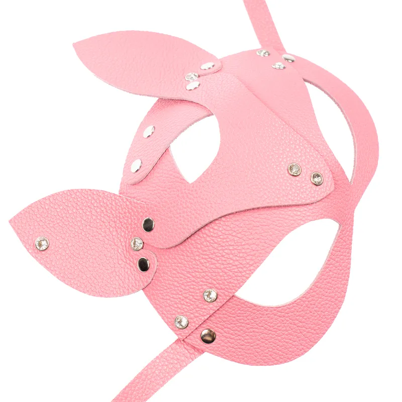 маска кошки с серёжкой, розовая в Москве