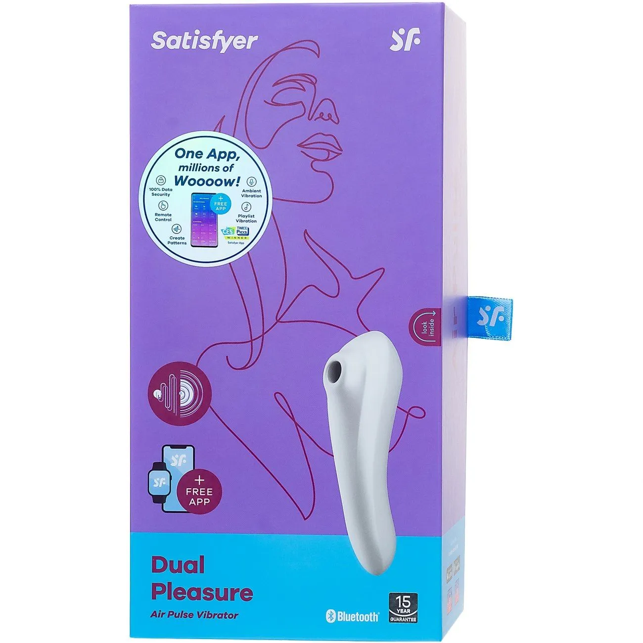 вакуум-волновой бесконтактный стимулятор клитора satisfyer dual pleasure, белый в Москве