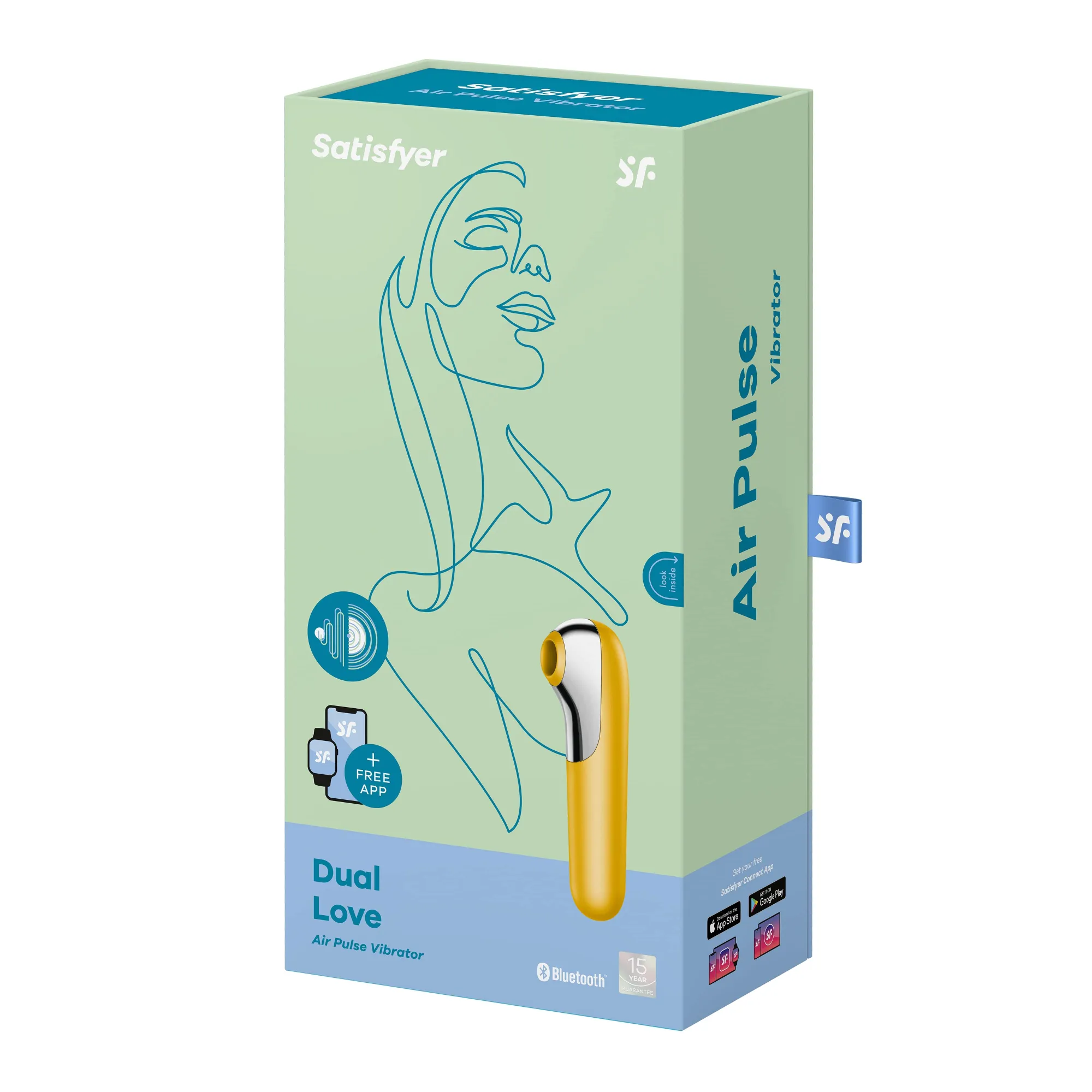 Вакуумно-волновой стимулятор Dual Love желтый