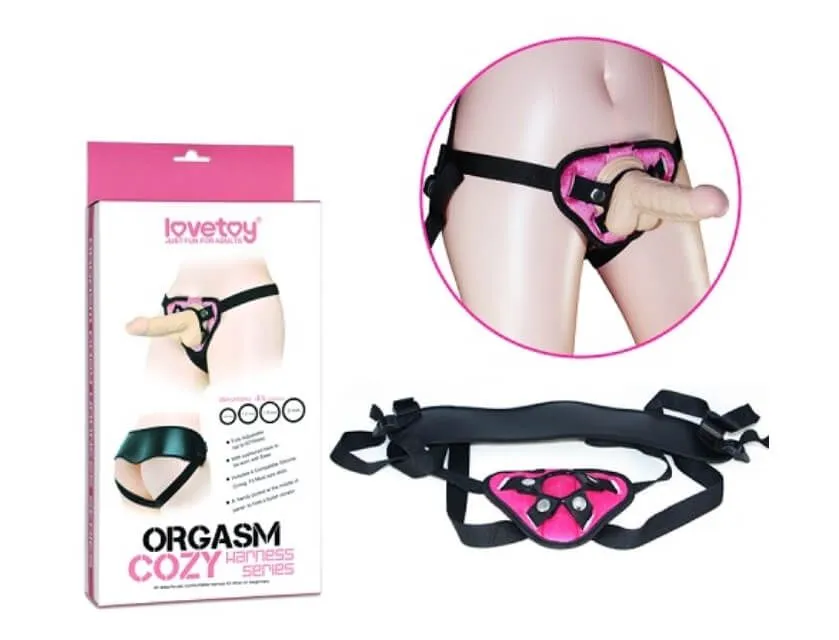 трусики для страпона lovetoy orgasm cozy harness, розовые в Москве