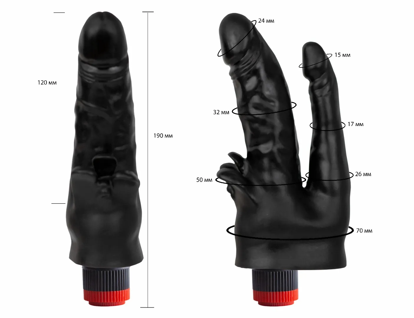 вибратор реалистик черный  биоклон 414900ru в Москве