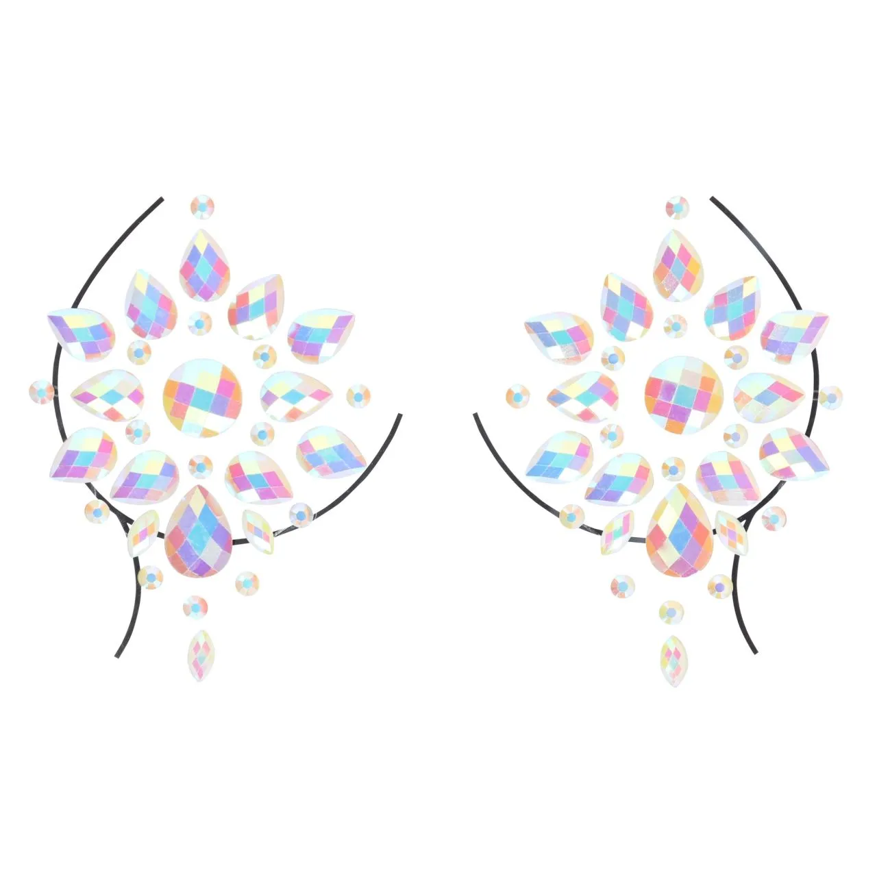 декоративное украшение (камни) на клеевой основе body jewelry stickers - nipples - glow in the dark в Москве