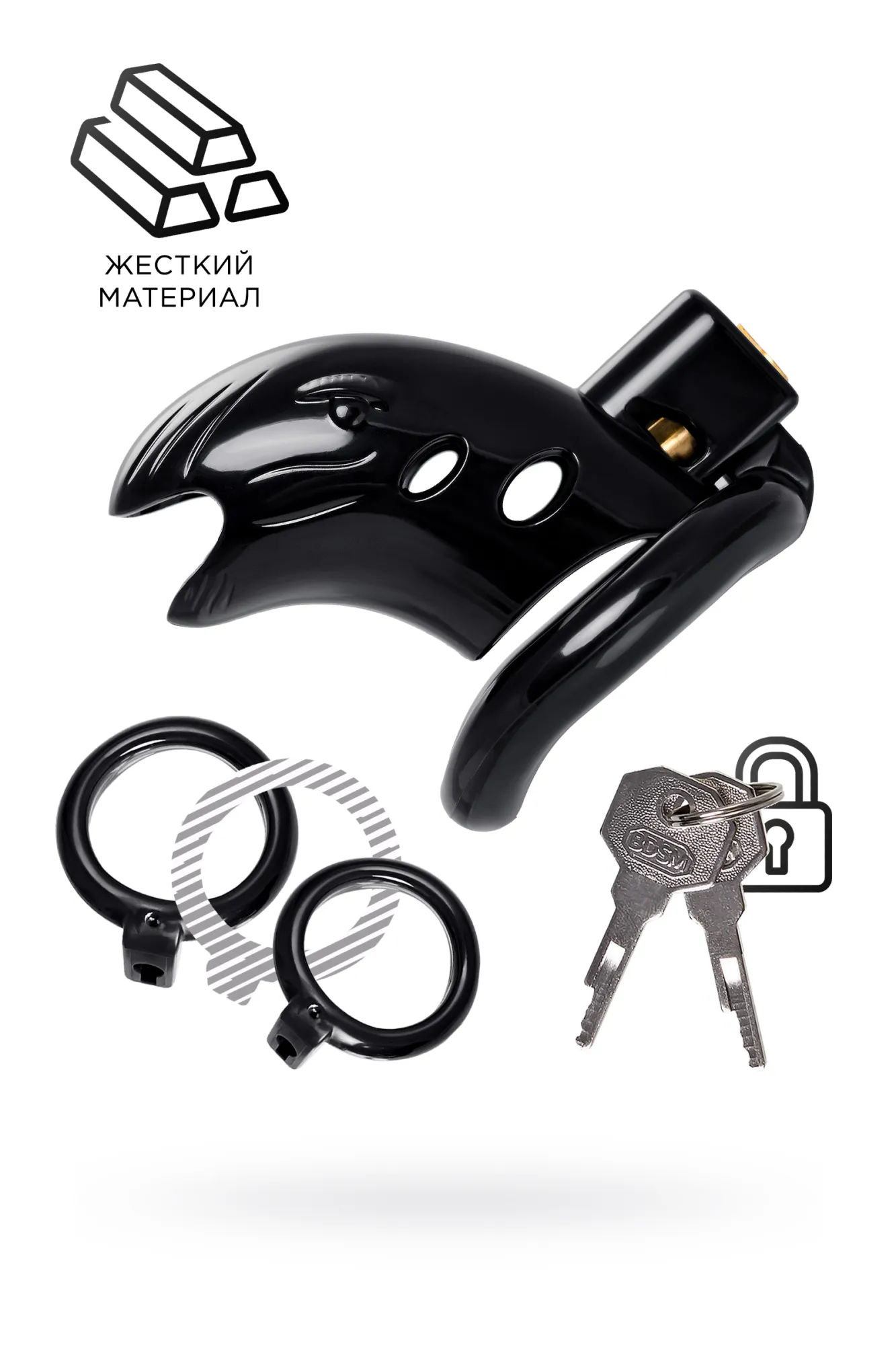 пояс верности мужской black&red by toyfa, abs пластик, черный, 10 см в Москве