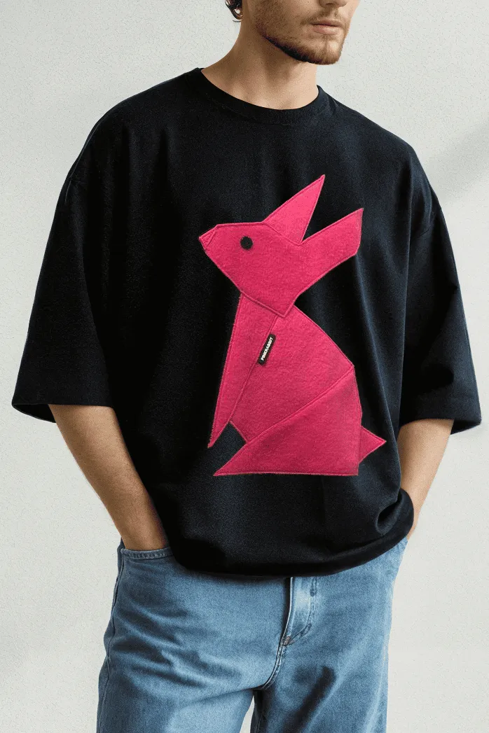 Футболка-блузка из футера ONESIZE, черная