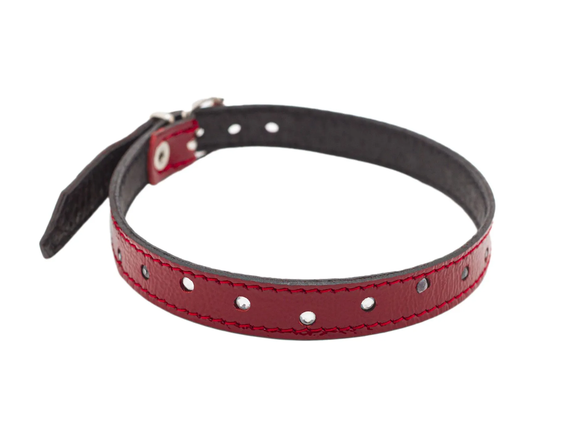 ошейник лаковый pinkrabbit со стразами, красный в Москве