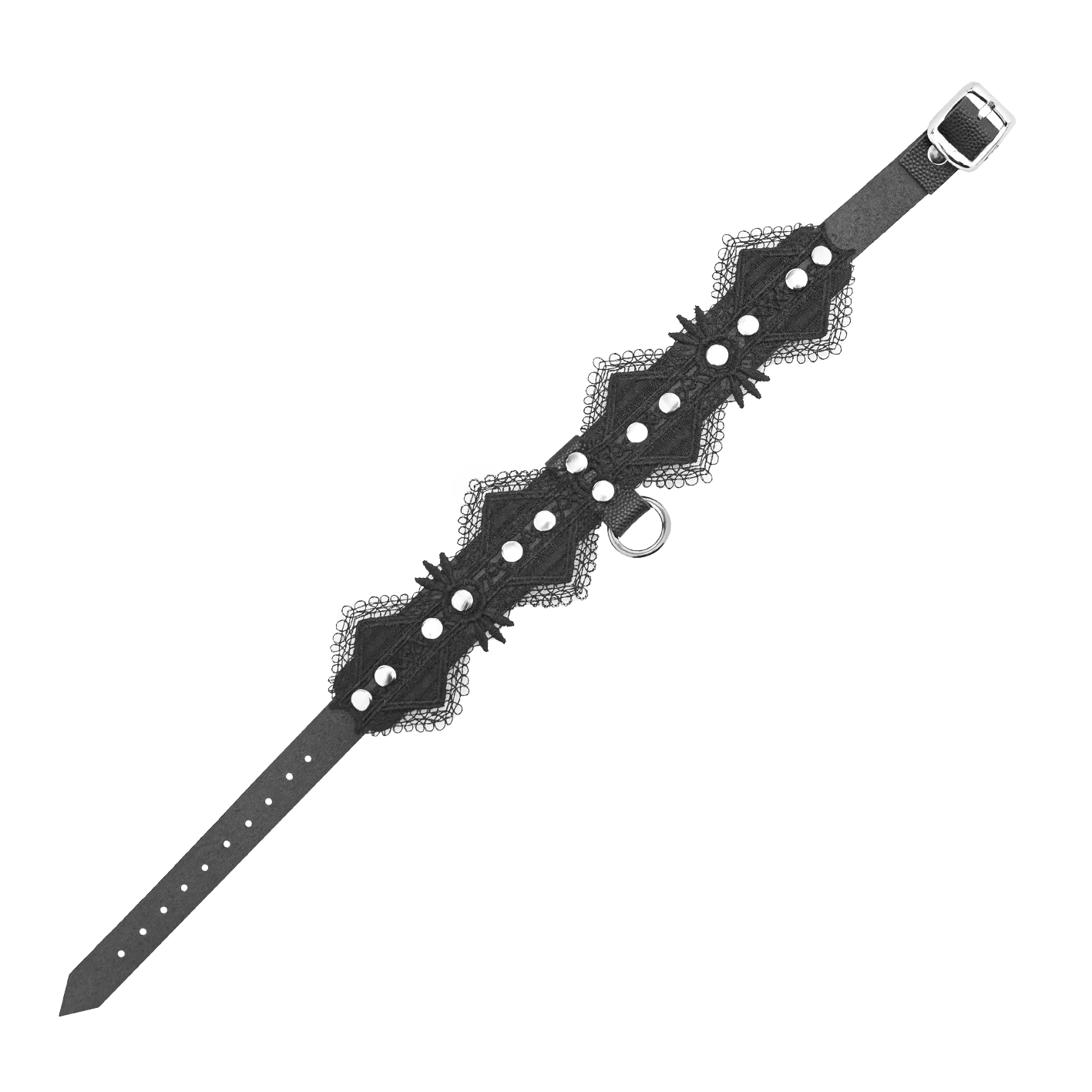 чокер с кружевом и кольцами со стразами в Москве