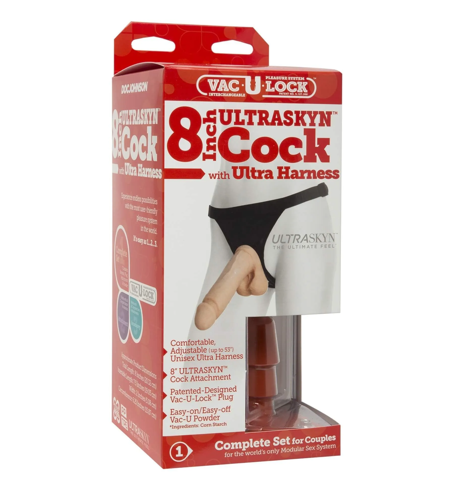 страпон doc johnson vac-u-lock set 8 ur3 ultra harness, телесный в Москве