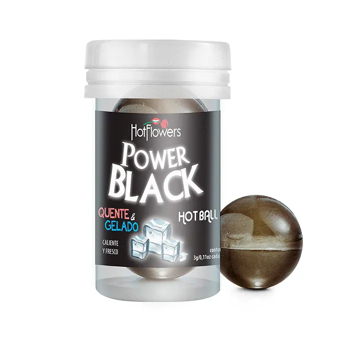 Лубрикант POWER BLACK в виде 2-х шариков с охлаждающе-разогревающим эффектом