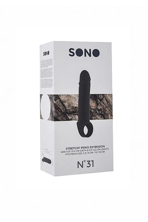 увеличивающая насадка на пенис закрытого типа no.31 - stretchy penis extension - black в Москве