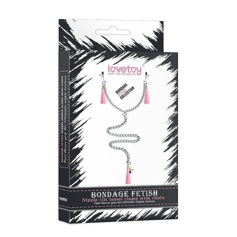 зажимы для сосков и клитора lovetoy tassel clamp, розовые в Москве