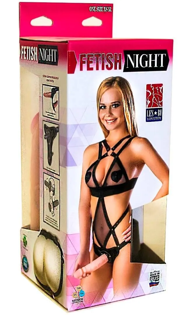 костюм бдсм lovetoy со страпоном, черный в Москве