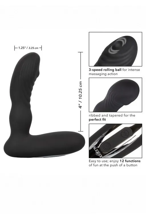 перезаряжаемый силиконовый массажер простаты roller ball probe с функцией "вращающийся шарик" в Москве