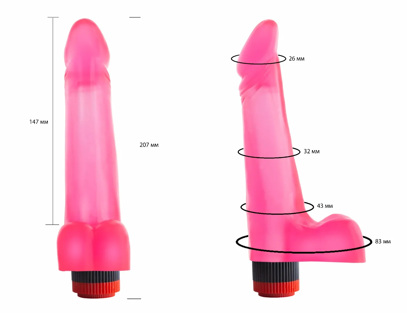 вибромассажер гелевый розовый 225000ru в Москве