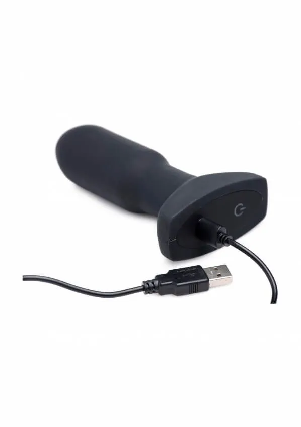 анальная пробка inflatable vibrating missile silicone anal plug, с вибрацией, меняющая диамтер, чёрная в Москве