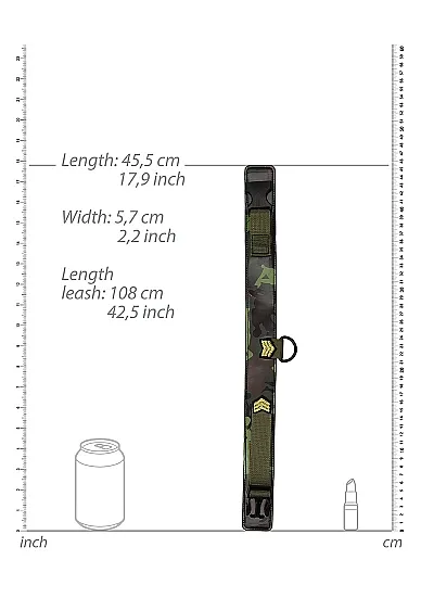 ошейник с поводком collar with leash - army theme в Москве
