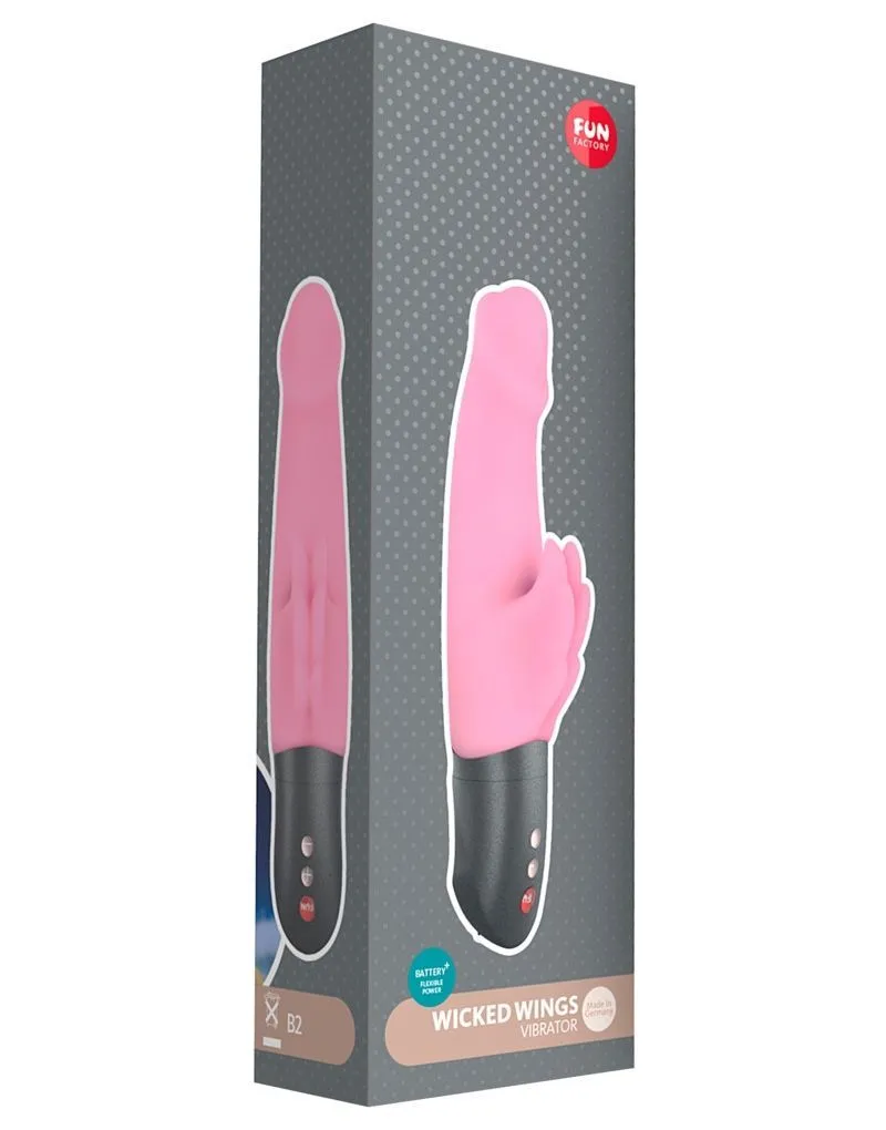 вибратор fun factory wicked wings battery plus, нежно-розовый в Москве