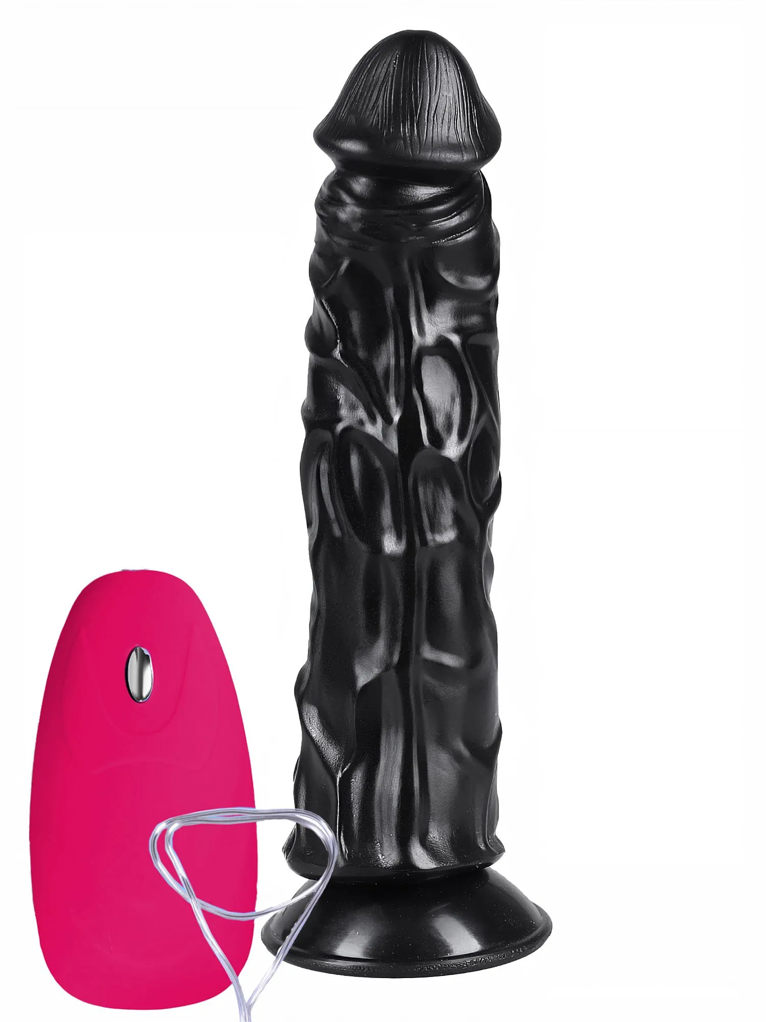 вибромассажер гелевый с присоской №9, чёрный в Москве