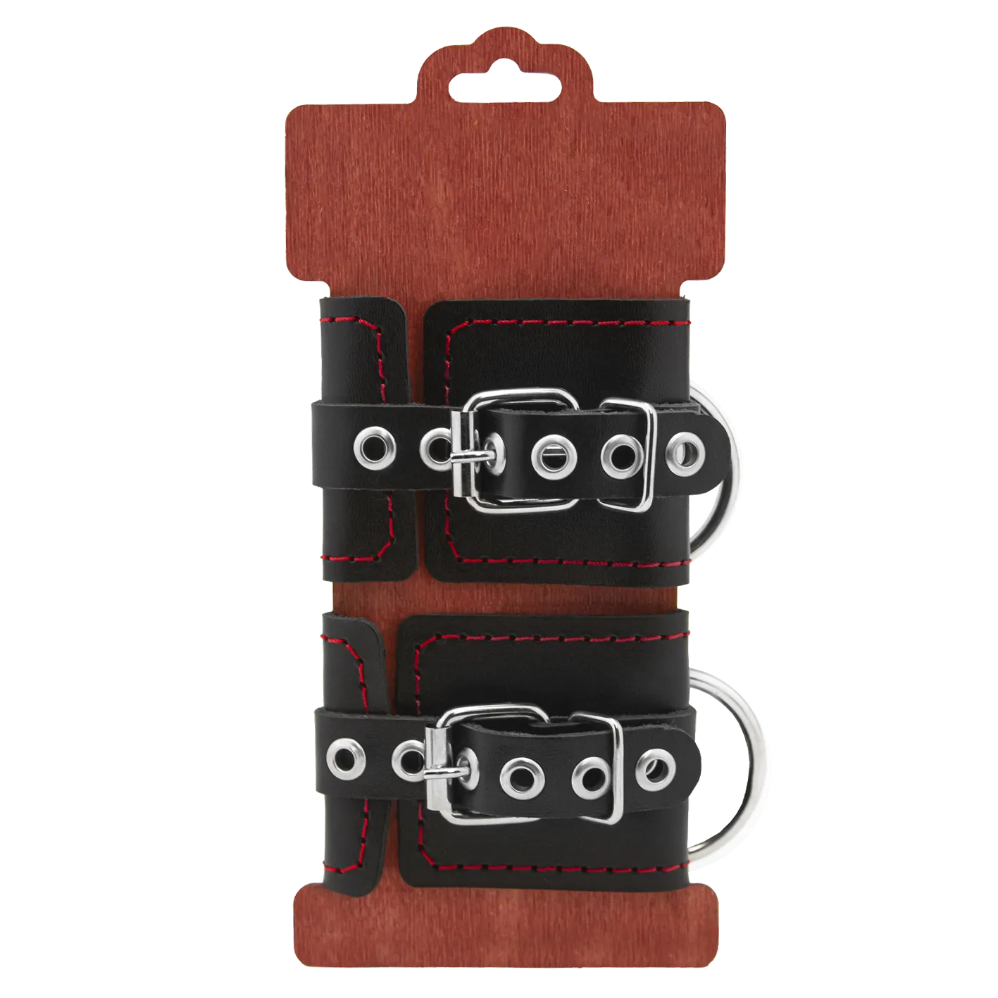 наручники декоративные pinkrabbit из натуральной кожи, с контрастной строчкой в Москве