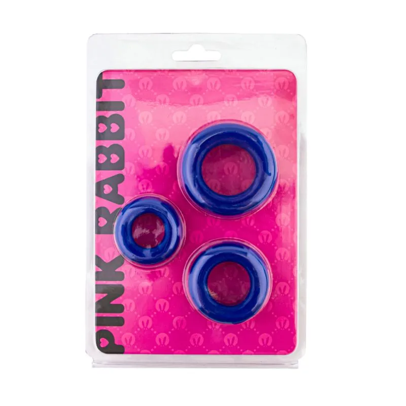 набор эрекционных колец pinkrabbit toyz, синий в Москве