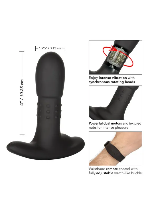 перезарежаемый анальный стимулятор beaded probe с функцией "ротации" и управлением с браслета в Москве