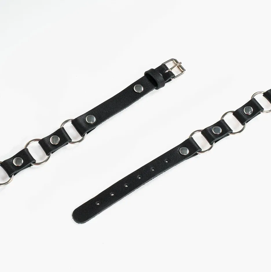 чокер pink rabbit кожаный с кольцами в Москве