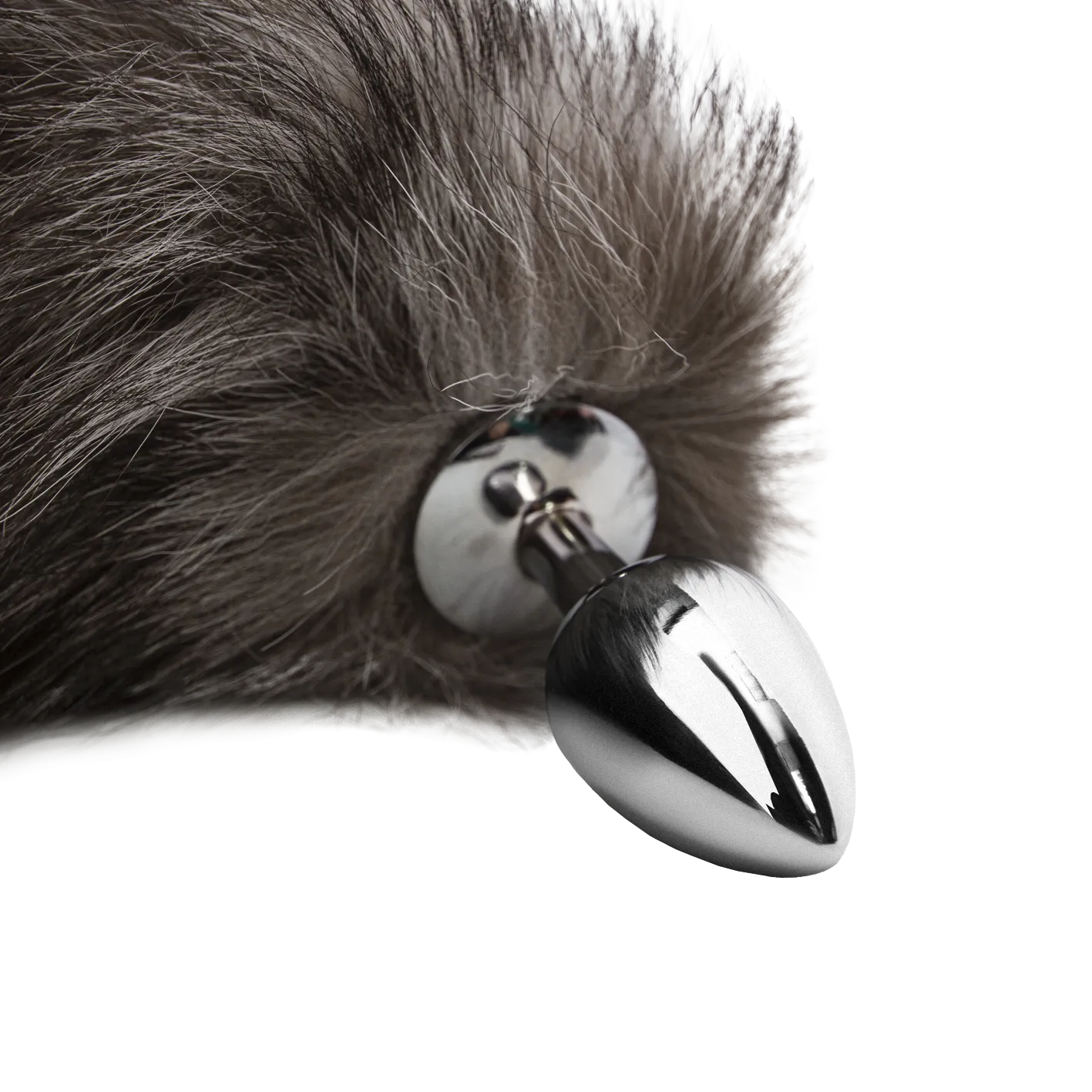 пробка анальная со съемным серым хвостом в Москве