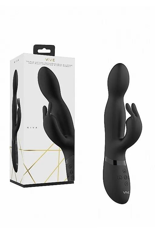 вибромассажер-кролик niva с ротацией 360 градусов и с функцией "мгновенный оргазм" в Москве