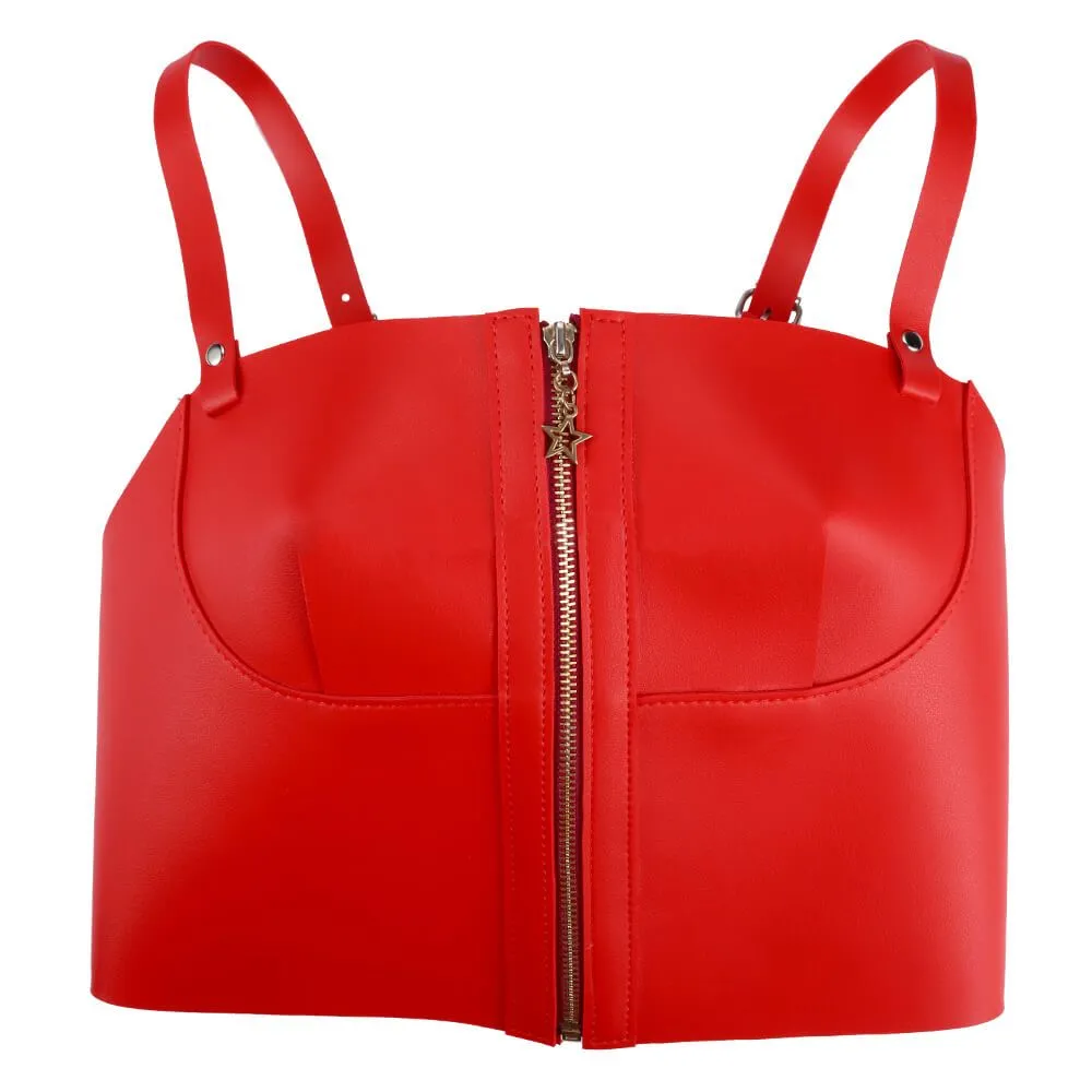 Эротическое корсет на молнии lapin rose harness, красный в Москве