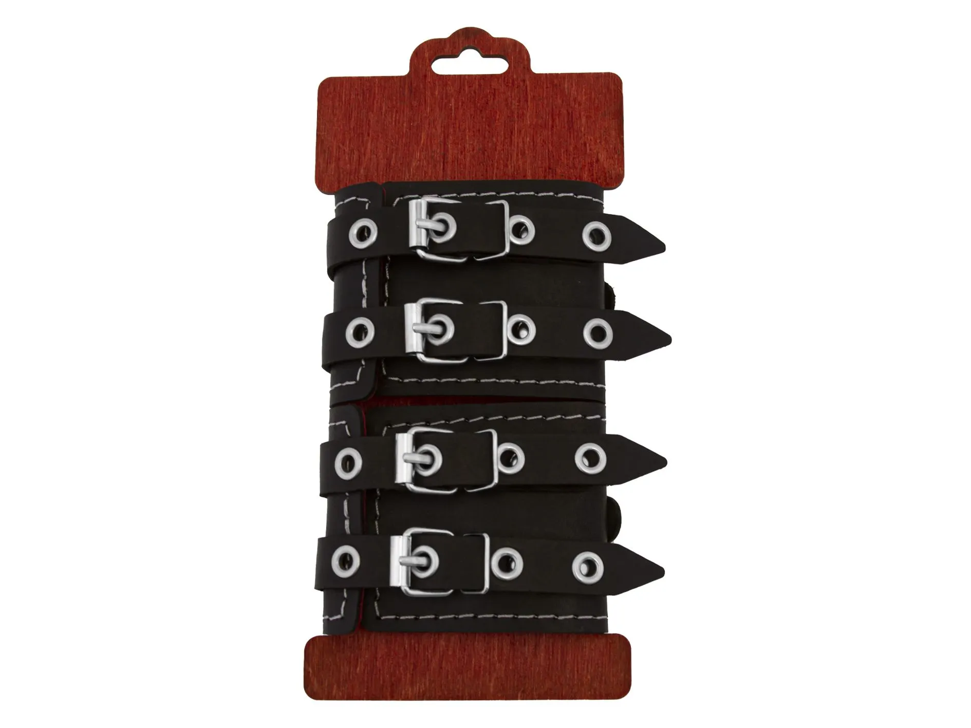 наручники декоративные pinkrabbit с двумя ремнями и красной подкладкой, черные в Москве