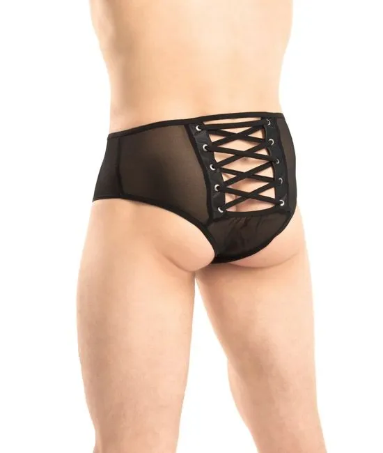 Эротическое трусы мужские со шнуровкой flirton 2921 черные в Москве