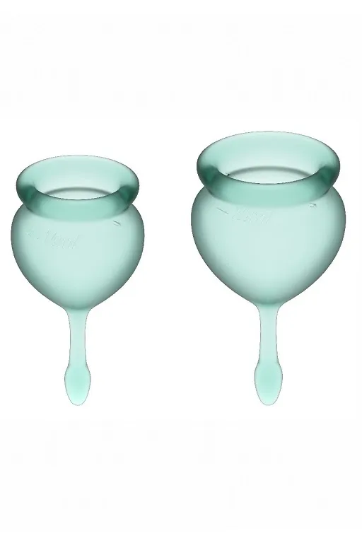 набор менструальных чаш satisfyer feel good menstrual cup (dark green) в Москве