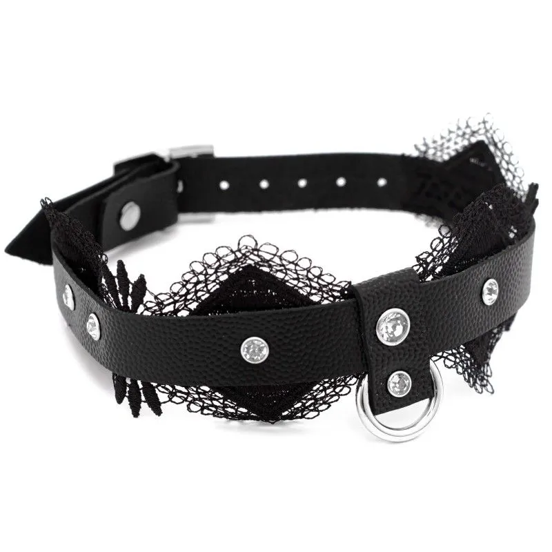 чокер с кружевом pinkrabbit чёрный в Москве