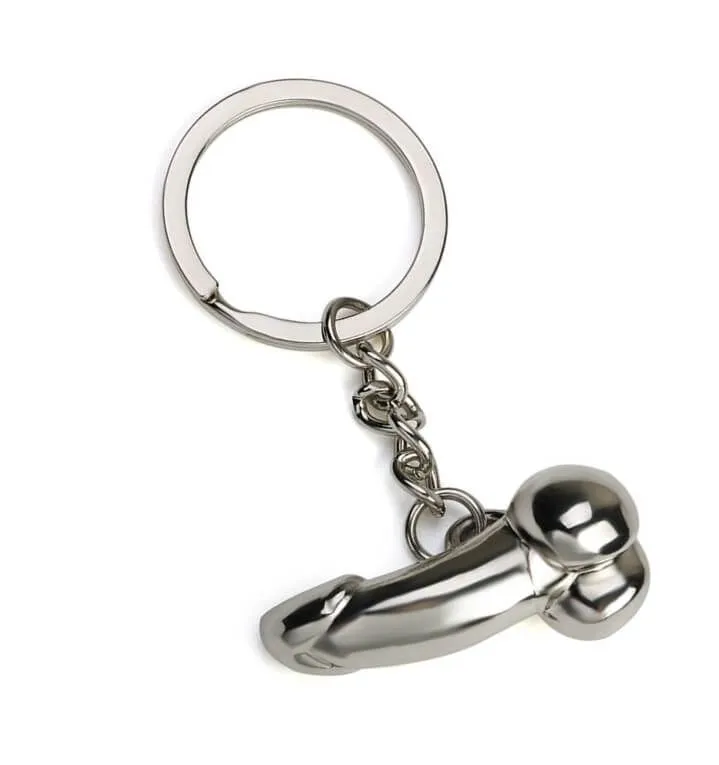 Брелок PinkRabbit Фаллос, серебристый