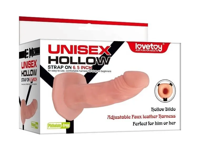 страпон lovetoy unisex hollow, телесный в Москве