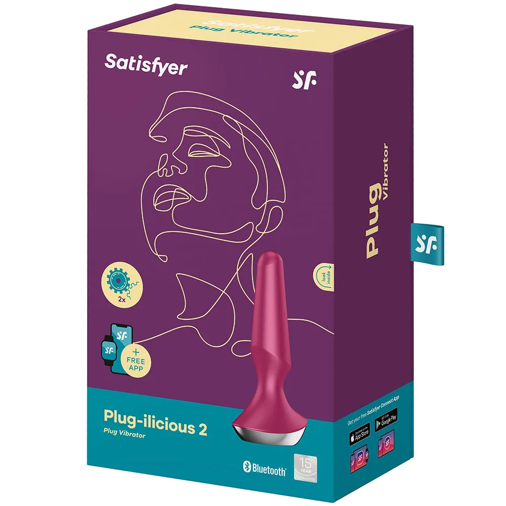 анальная пробка с вибрацией satisfyer plug ilicious 2 (малиновый)  в Москве