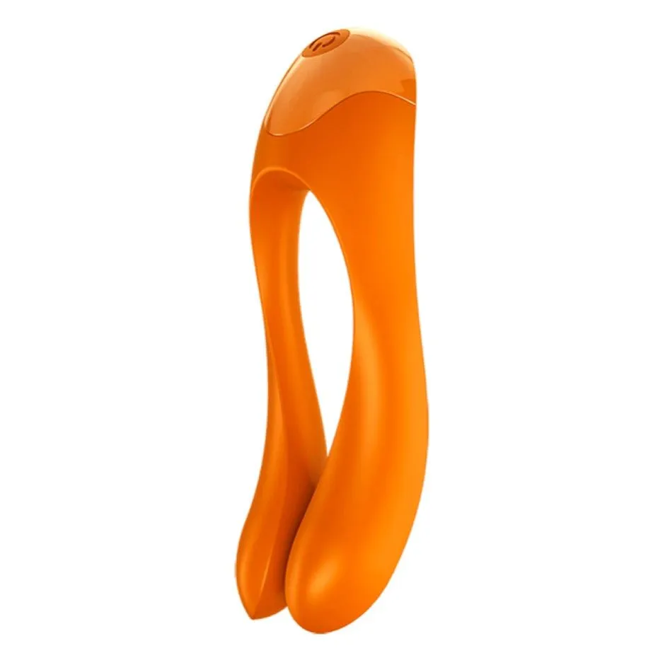 мини-вибратор на палец satisfyer candy cane, оранжевый в Москве