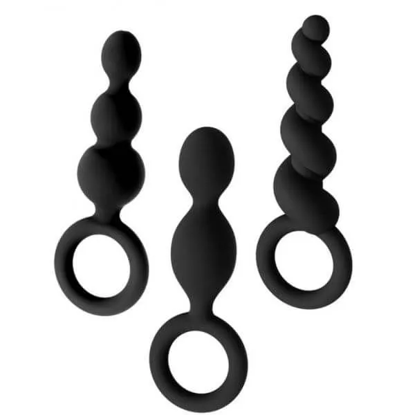 набор из трёх стимуляторов satisfyer booty call, чёрные в Москве