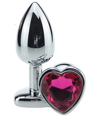 анальная пробка сердечком с красным стразом 7,5 х 2,8 см 47139-mm в Москве