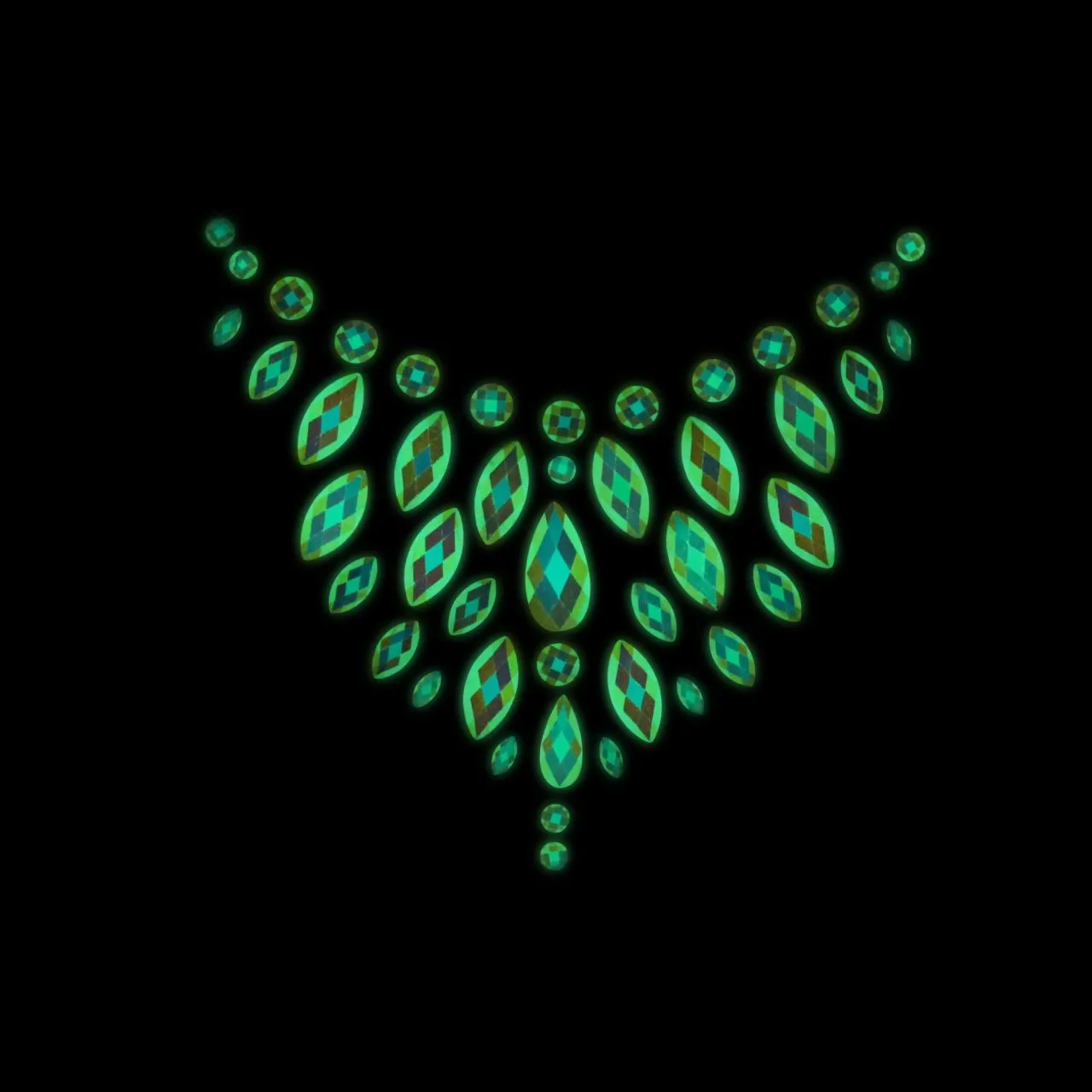 декоративное украшение (камни) на клеевой основе body jewelry stickers - chest - glow in the dark - в Москве